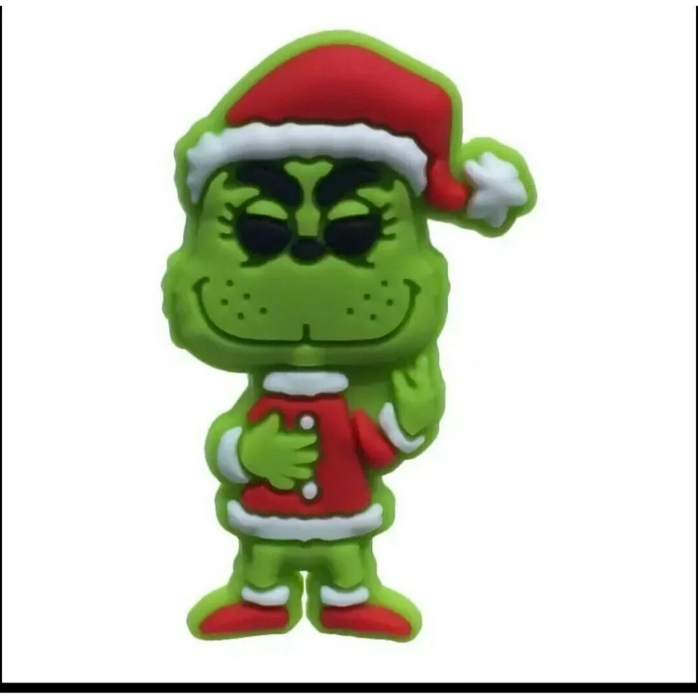 Christmas charms compatible Crocs Shoe set Of 8 grinch, santa, tree, snowman,